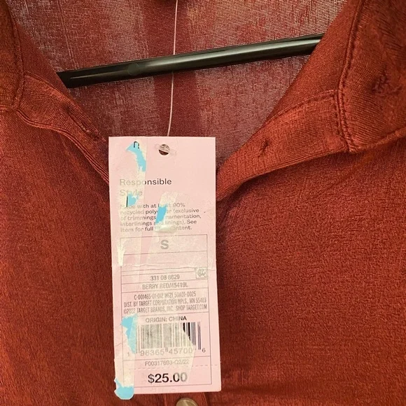 NWT Women’s Wild Fable Slinky Button Down Collar Dress Size Small - Picture 5 of 5